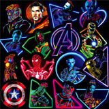 65 PCS Neon Marvel Stickers