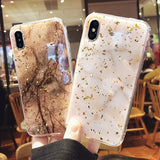 Gold Flake Marble Glitter Case