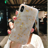 Gold Flake Marble Glitter Case